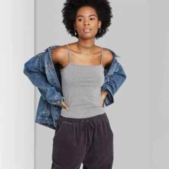 wild fable Tops - ❤️ 3/$15 Wild Fable Size Large Gray Crop Spaghetti Strap Tank Top